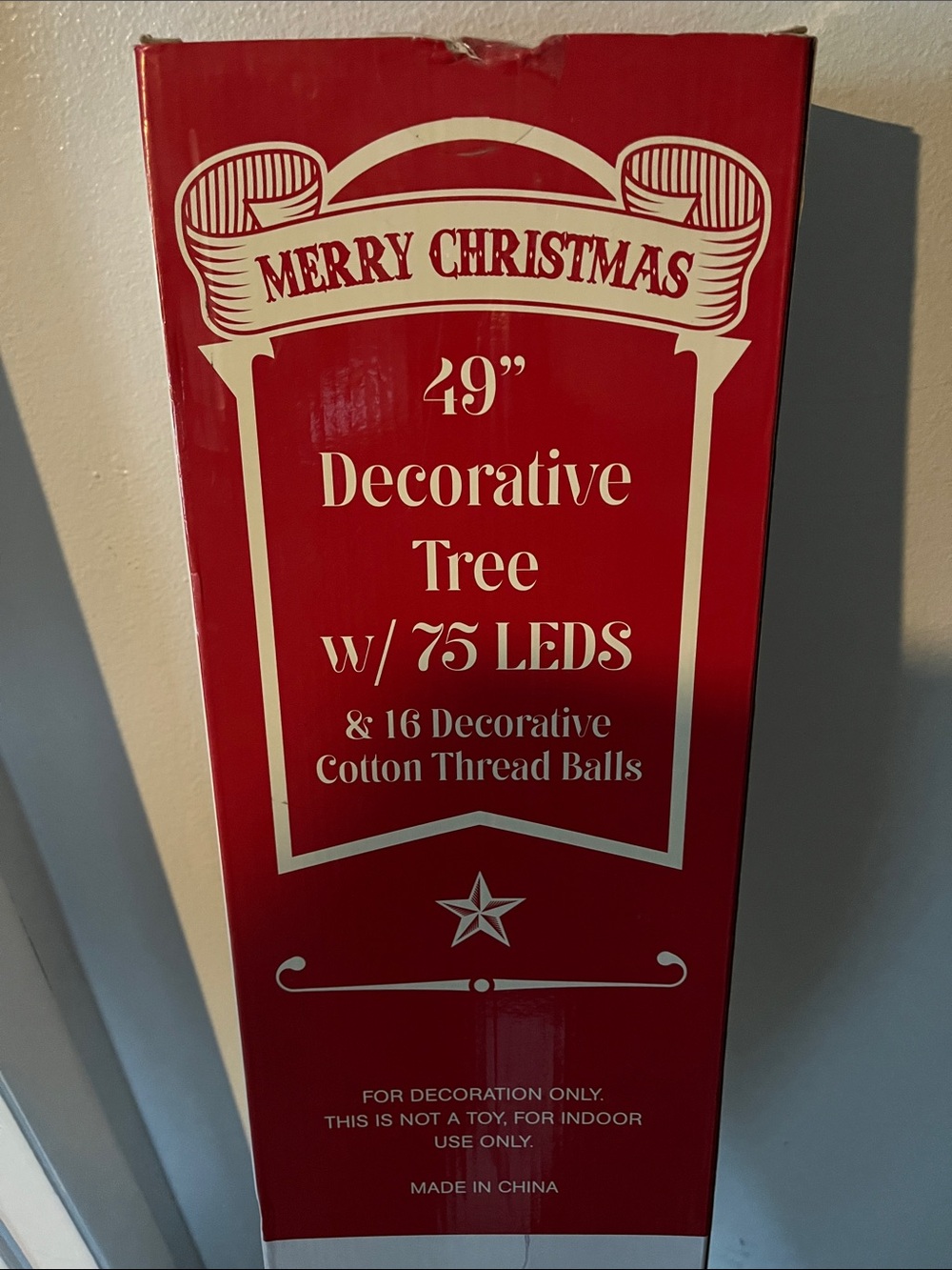CAPELLA Merry Christmas 49" decorative tree w/75 led lights NEVER OPENED